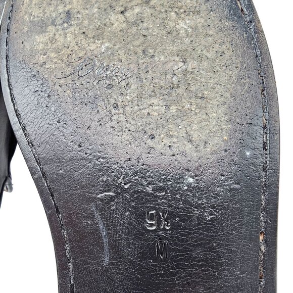 Vintage Bragano Italy Dress Shoes Men\'s 9.5M Black Leather Tassel Kiltie Loafers